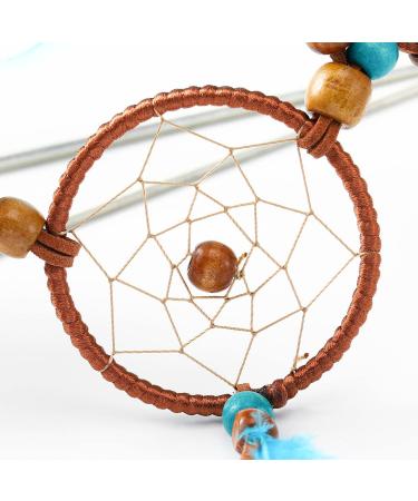 Boho Feather Headband Dream Catcher Hair Band - Handmade Tassel Headpiece for Women and Girls (Blue) - Buy Online on GoSupps.com