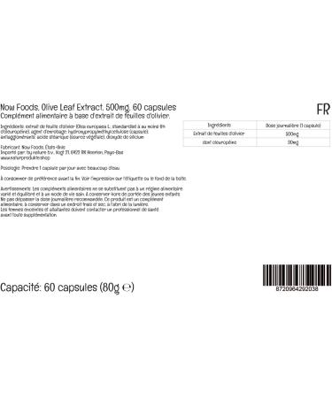 Now Foods Olive Leaf Extract 500mg - 60 Vegan Capsules | Lab-Tested, Soy-Free, Gluten-Free, Vegetarian, Non-GMO - Buy Online on GoSupps.com
