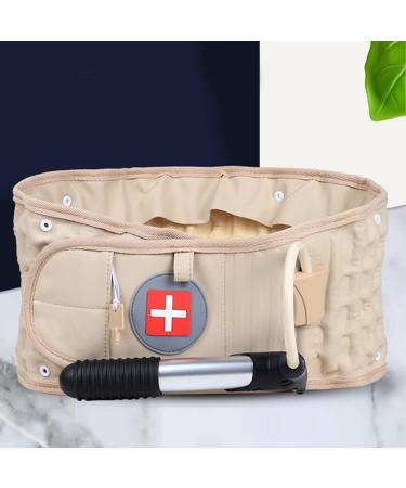 XJKLBYQ Adjustable Decompression Back Belt for Men | Khaki Spine & Lumbar Support | Fits 66-110 cm - Buy Online on GoSupps.com