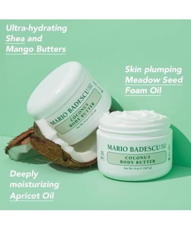 Mario Badescu Coconut Body Oil Enriched with Coconut Oil & Shea Butter | Lightweight Skin Care for Hydrating and Moisturizing After Shower Massage Body Butter & Body Oil Set - Buy Online on GoSupps.com