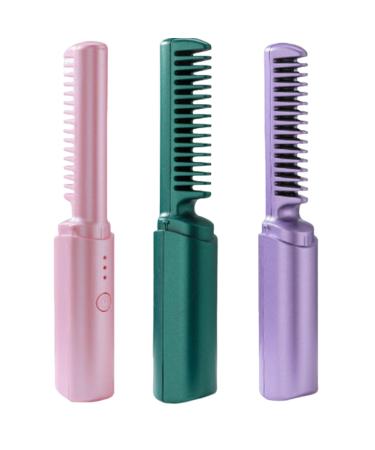 Portable Mini Hair Straightener Brush - Cordless USB Rechargeable 3 Adjustable Temperatures Anti-Scald All Hair Types | International Shipping - Buy Online on GoSupps.com