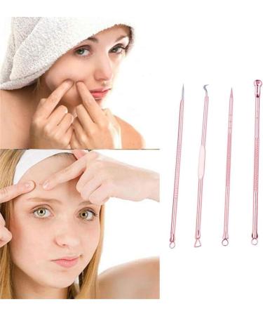 Professional Blackhead Removal Set - 4-Piece Comedone Squeezer & Nail Shaver Tools Surgical Stainless Steel Rose Gold - Buy Online on GoSupps.com