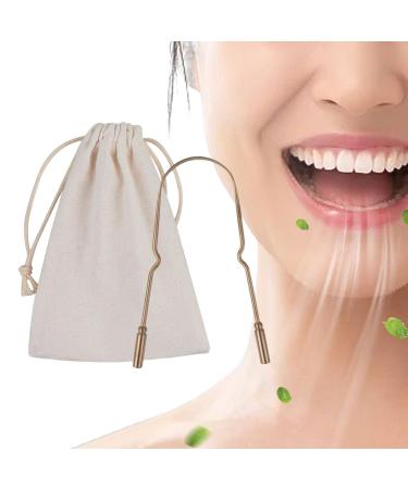 Facynde tongue scraps made of metal for adults-tongue cleaning brush made of stainless steel tongue cleaning tool with U-shaped design for oral care and hygiene treatment of bad breath Antique measuring U-shaped clothing bag