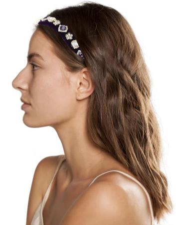 scicent Purple Headband Vintage Crystal Rhinestone Hairbands Bling Sparkle Diamond Hair Band Velvet Padded Hair Hoops Party Wedding Head Hoop Fashion Hair Accessories for Women - 27321 - Buy Online on GoSupps.com