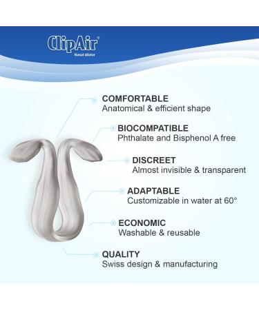 OSCIMED ClipAir Nasal Dilator: Anti-Snoring Snore Solution - BPA Free Sleep Aid for Breathing - S/M/L Pack - Buy Online on GoSupps.com