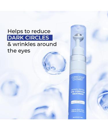 Conscious Chemist Retinol Peptide Eye Cream with Roller | Under Eye Roll-On for Dark Circles Puffiness & Fine Lines | Eye Cream for Men & Women | 15ml - Buy Online on GoSupps.com