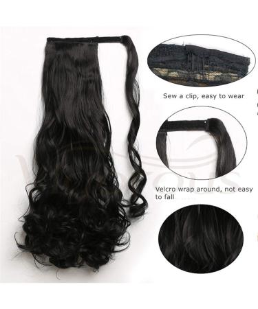 Vibrant 22-Inch Corn Wavy Long Ponytail Synthetic Wig - Clip-On Brown Hair Extension - Buy Online on GoSupps.com