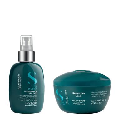 Alfaparf Milano Semi di Lino Reconstruction Reparative Mask and Anti-Breakage Fluid Set for Damaged Hair - Repairs  Reconstructs  Strengthens - Adds Shine and Softness - Buy Online on GoSupps.com