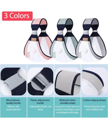HINATAA Breathable Baby Sling | Adjustable Baby Carrier Wrap with Quick Dry Thick Shoulder Straps for 0-36 Months Baby - Grey b - Buy Online on GoSupps.com