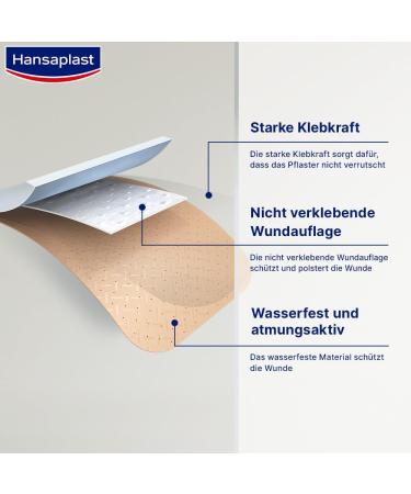 Hansaplast Universal Paving - 100 Dirt & Water-Repellent Strips | Strong Adhesive Large Plaster Set (30x72mm) - International Shipping Available - Buy Online on GoSupps.com