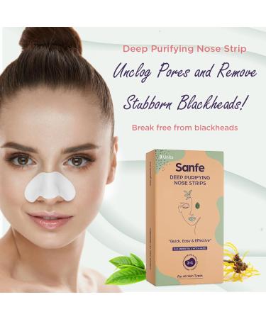 Sanfe Deep Purifying Nose Strips for Women - 3 Pack | Remove Blackheads & Whiteheads Cleanse Pores with Fuji Green Tea & Witch Hazel - Buy Online on GoSupps.com