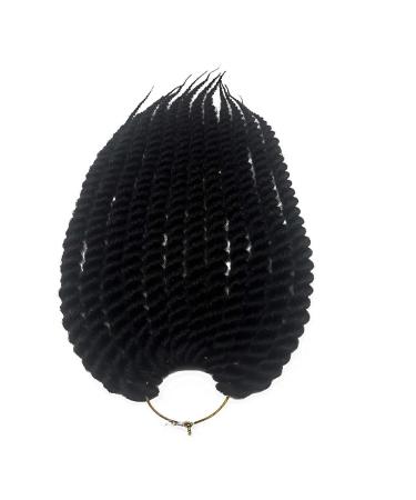 Coolbers 12 Inch Black Havana Mambo Twist Braids Crochet Hair Extensions Synthetic Crochet Braids 12 Roots Jumbo Twist Braids for Women (12 Inch 1B) 12 Inch #1B