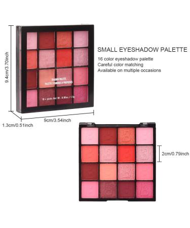 16 Colors Waterproof Pink Red Eyeshadow Palette - Highly Pigmented Matte and Shimmer Shades - Long-Lasting Eye Makeup Palette - Buy Online on GoSupps.com