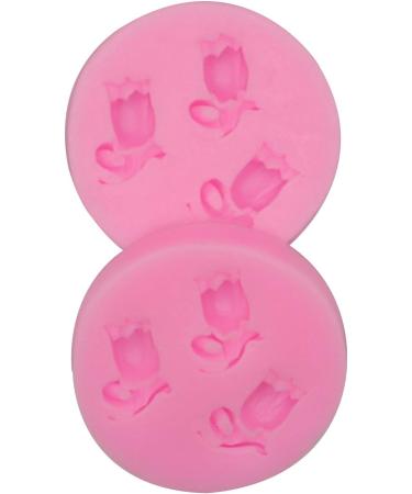 HengKe 3D Tulip Flower Silicone Mold - 2 Pcs DIY Baking, Chocolate, Resin, Polymer Clay, Sugarcraft Mold - Buy Online on GoSupps.com