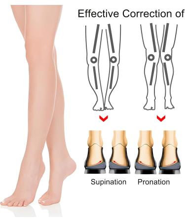SPORCLO Adjustable Orthopedic Heel Lift for Supination & Over-Pronation - Medial & Lateral Wedge Inserts for Knee Pain - B-Crystal-Black Sizes: Women 8-12 | Men 7.5-14 - International Shipping Available - Buy Online on GoSupps.com