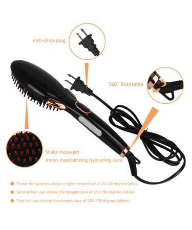 Buy Hair Straightener Brush - Anti-Scald Heating Comb with Adjustable Temperature for Perfectly Sleek Hair | International Shipping Available - Buy Online on GoSupps.com