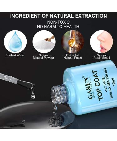 10ml No Wipe Top Coat & Base Coat Set - Quick Dry, Long Lasting Nail Gel Polish for Salon & Home Use - Buy Online on GoSupps.com