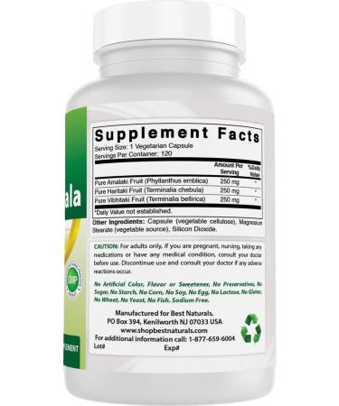 Best Naturals 100% Super Triphala 750mg 120 Vegetranian Capsules (Pack of 2) - Buy Online on GoSupps.com