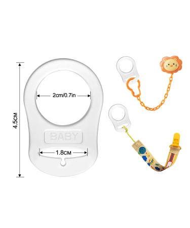 Lisopo 12 PCs Transparent Silicone Button Rings - Baby Pacifier Holder Clips & Adapter for Pacifier Chains | International Shipping Available - Buy Online on GoSupps.com