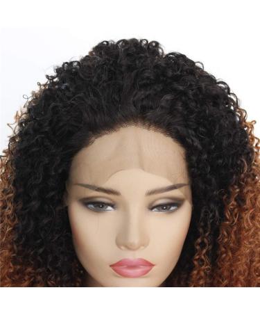 High Temperature Silk Wig Set - Black and Brown Mixed Color Lace Front Chemical Fiber Wig for International Shipping - Buy Online on GoSupps.com