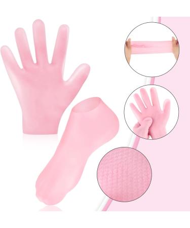 Sibba 2 Pairs Silicone Moisturizing Gloves and Socks Spa Gel Hydrating Gloves for Overnight Bedtime Heal Eczema Sleeping Lotion Hand Treatment Gloves Socks Repair Rough Cracked Dry Chapped Skin - Buy Online on GoSupps.com