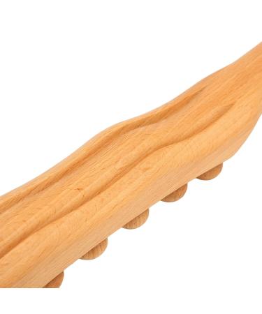Wooden Massage Roller & Gua Sha Stick | 20 Beads for Muscle Relaxation - Back Stomach & Shoulder Relief - Buy Online on GoSupps.com