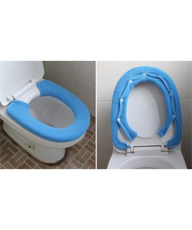 Vimeet Washable Blue Toilet Seat Cover | Soft Bathroom Closestool Pad Mat - Buy Online on GoSupps.com