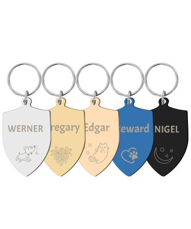 Camal dog brand with engraving dog brand personalized made of stainless steel for small big dogs and cats badge with engraving round bones heart paws many optional shapes shield