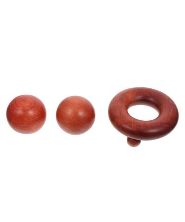 Wooden body foot reflex zone mass acupuncture shiatsu thai massager roller head foot meridian massage tools suitable for hands head and body