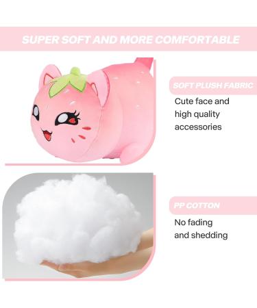 LAIBUY Cat Plush Pillow - Soft Kawaii Kitten Anime Hugging Toy, Cute Stuffed Animal for Kids - Birthday & Christmas Gift (Strawberries) - Buy Online on GoSupps.com