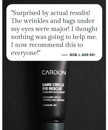 Cardon Dark Circle Eye Rescue | Under Eye Cream for Men and Women | Peptides, Niacinamide, Hyaluronic Acid | Cooling Eye Roller - 0.5 Fl Oz - Buy Online on GoSupps.com