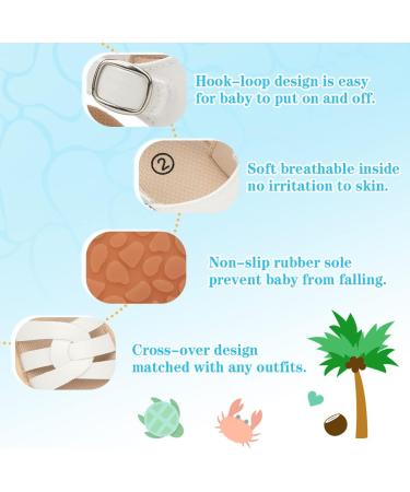 Sonsage Infant Baby Sandals - Newborn Bowknot Crib Sandal for Boys and Girls | Soft Rubber Sole First Walker Shoes - White, 12-18 Months - Buy Online on GoSupps.com