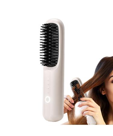 Rechargeable Hair Straightening | Ion Hair Straightener Comb | Lightweight Hair Straightening Brush | Portable Straightening Comb Cordless Straightening Brush Hot Comb Rechargeable