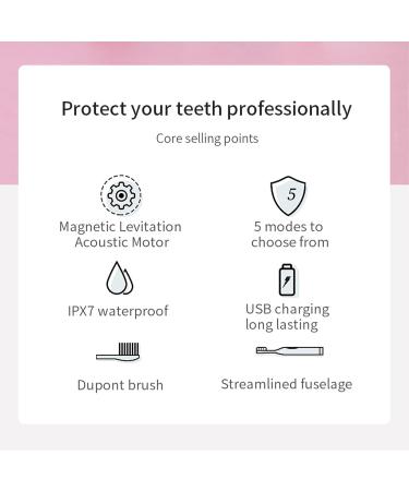 Magnetic Levitation Electric Toothbrush - 6 Brush Heads 90 Days Battery Life Adults - White Color - Buy Online on GoSupps.com