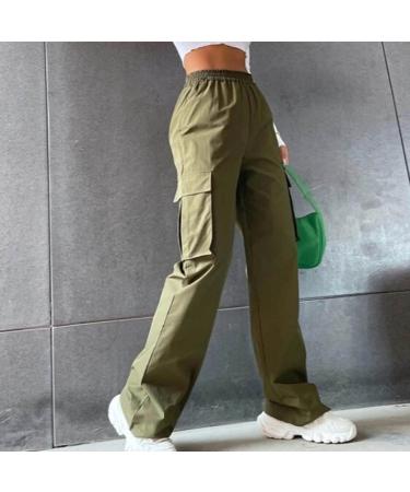 Shop Y2K Women s Parachute Cargo Pants - Vintage Baggy Track Pants & Streetwear - 90s E-Girl Style - Lang Loyal 09 Gr n L - Buy Online on GoSupps.com