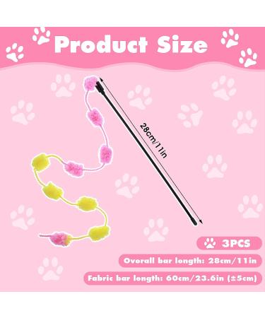 Cobee Katzenschnur Toy - 3-Pack Interactive Cat Teaser Wands with Colorful Plush Balls | Perfect Indoor Cat Toys - Buy Online on GoSupps.com