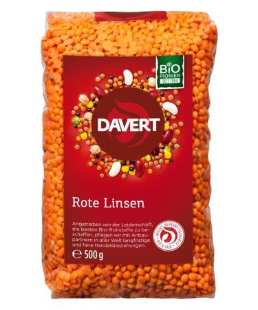Davert Whole Red Lentils (1 x 500 g) - Organic