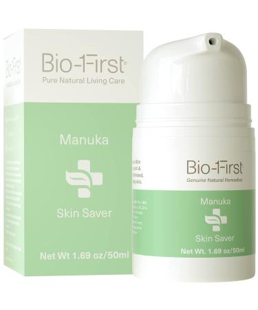 Bio-First - Manuka Honey Skin Saver - All Natural Non-Toxic Gel for ADULTS UMF10+ - Moisturizer - For Skin Prone to Eczema Psoriasis - Irritated Dry Radiation or UV Damaged Skin - Gluten Free - 50ml