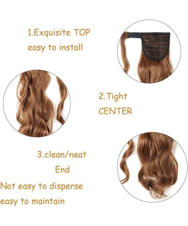 Guilopoer Wrapped Ponytail 55 cm Long Curly Hairpiece Braid Clip in Ponytail Wavy Curly Synthetic Hair Extension for Women (4/30) - Buy Online on GoSupps.com