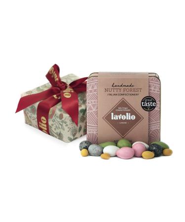 Lavolio Giftwrapped Nutty Forest Confectionery Gift Tin (175g) - Premium Selection of Covered Nuts and Luxury Chocolate Sweets Perfect Present for Him or Her.
