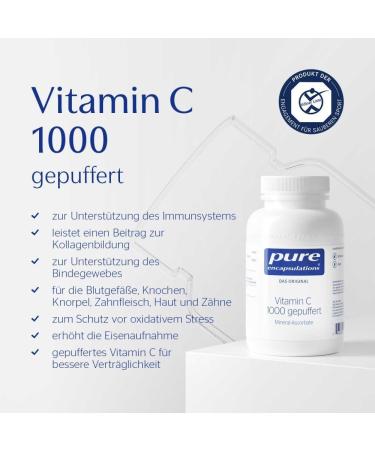 Pure Vitamin C 1000mg Buffered - 90 Capsules for Immune Support & Antioxidant Protection - Shop Internationally - Buy Online on GoSupps.com