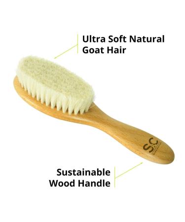 Baby Hair Brush and Comb Set for Newborn Boy and Girl - Wooden Brush with Soft Goat Bristles - Ideal for Cradle Cap - Infant Grooming Kit by Stone & Clark - Buy Online on GoSupps.com