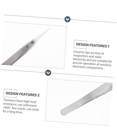 EXCEART 2pcs Ceramic Pointy Tweezers Set - Anti-Static Precision Tweezers for Ingrown Hair, Eyelashes, and More - Buy Online on GoSupps.com