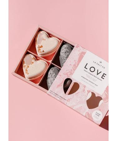 Crystal Heart Bath Bomb Gift Set - Jasmine, Vanilla, Plumeria | Set of 4 | Made in USA with Natural Ingredients & Essential Oils - Cruelty-Free - Buy Online on GoSupps.com