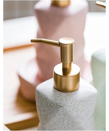Soap Dispenser Lotion Dispensers Simple Ceramic Wash Bathroom 6 Piece Set Diamond Lotion Bottle Wash Set Liquid Soap Bathroom Countertop Gift Set (Color : White) (Pink) - Buy Online on GoSupps.com