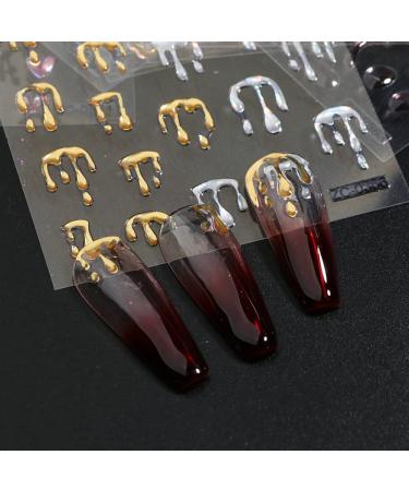 Dornail 6 Sheets 5D Crystal Nail Stickers | Irregular Geometric Frames & Heart Designs | Self-Adhesive Nail Art Accessories for Women - Buy Online on GoSupps.com