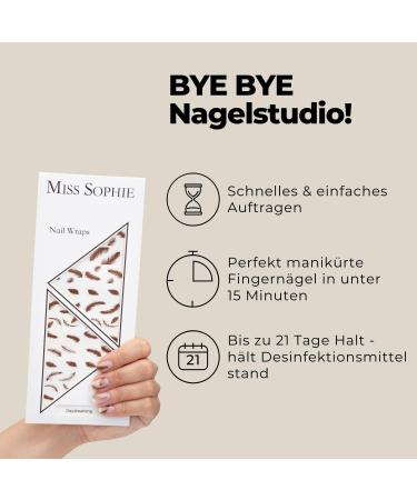 Original Miss Sophie Nail Foils Boho Babe - 24 Ultra-Thin Nail Polish Stripes for Stunning Manicures & Pedicures - Adhesive for Natural Acrylic Gel & Shellac Nails - Buy Online on GoSupps.com