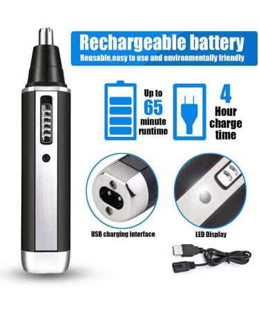 4 in 1 USB Rechargeable Ear & Nose Hair Trimmer | Portable Electric Eyebrow Shaping Kit | Grooming Razor for Men & Women - Buy Online on GoSupps.com