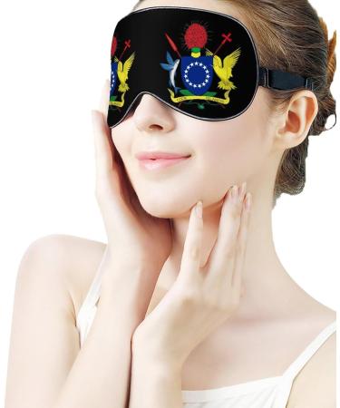 Cook Islands Coat of Arms Sleep Mask - Adjustable Strap, Blocks Light, Perfect for Travel - Men's and Women's Eye Cover for Sleeping and Napping - Buy Online on GoSupps.com