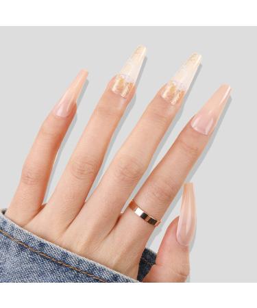 Sinlov 24-Piece Nude Coffin Art Nails | Long Ballerina Press-On Artificial Fingernails - Perfect for Stylish Looks - Buy Online on GoSupps.com